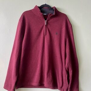 Izod Men's Maroon Zip-Up Sweater